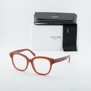 Celine CL50086F 069 Square Eyeglasses 52mm – Bordeaux